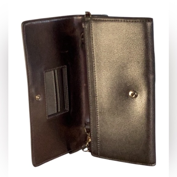 Kate Spade Laurel Way Rock Glitter Milou Clutch Metallic Leather Wallet On Chain - Picture 5 of 7